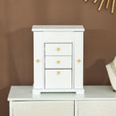 HOMCOM 4-Tier Large Jewellery Box with Mirror and 2 Drawers, White