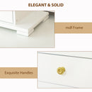 HOMCOM 4-Tier Large Jewellery Box with Mirror and 2 Drawers, White