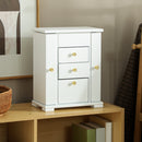 HOMCOM 4-Tier Large Jewellery Box with Mirror and 2 Drawers, White