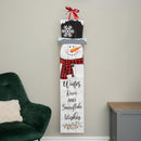 1.2m Battery Operated Light Up Hanging Christmas Snowman Fabric Banner With LEDs