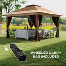 Outsunny 3.6 X 3.6m Pop Up Gazebo With Netting And Wheeled Bag