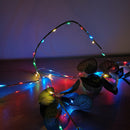 50 LED 2.5m Premier MicroBrights Indoor Outdoor Christmas Multi Function Battery Operated Lights with Timer on Pin Wire in Multicoloured