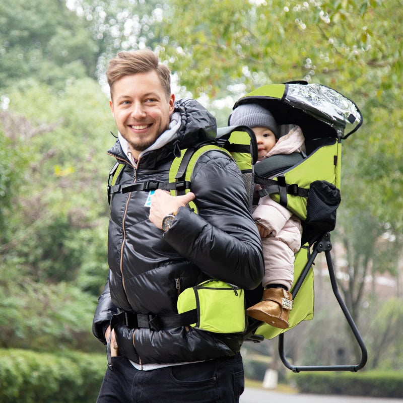 HOMCOM Baby Carrier Backpack - Light Green