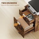 HOMCOM 2 Drawer Filing Cabinet with Adjustable Hanging Bars for A4 and Letter