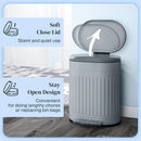 HOMCOM 20L Pedal Bin, Metal Kitchen Bin With Soft-close Lid, Grey