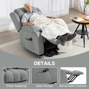 HOMCOM Power Lift Recliner Chair For Elderly With Massage, Light Grey