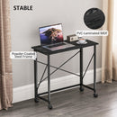 HOMCOM Folding Desk on Wheels, Writing Table for Home Office