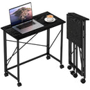 HOMCOM Folding Desk on Wheels, Writing Table for Home Office