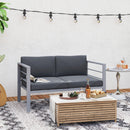 Outsunny All-Weather Garden Loveseat with Removable Cushions, Charcoal Grey