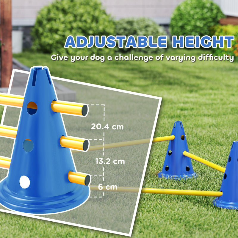PawHut Dog Agility Equipment Set, Three-Piece Adjustable Height Jumping