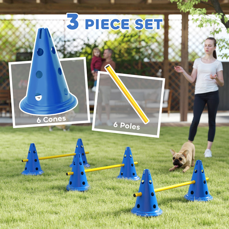 PawHut Dog Agility Equipment Set, Three-Piece Adjustable Height Jumping