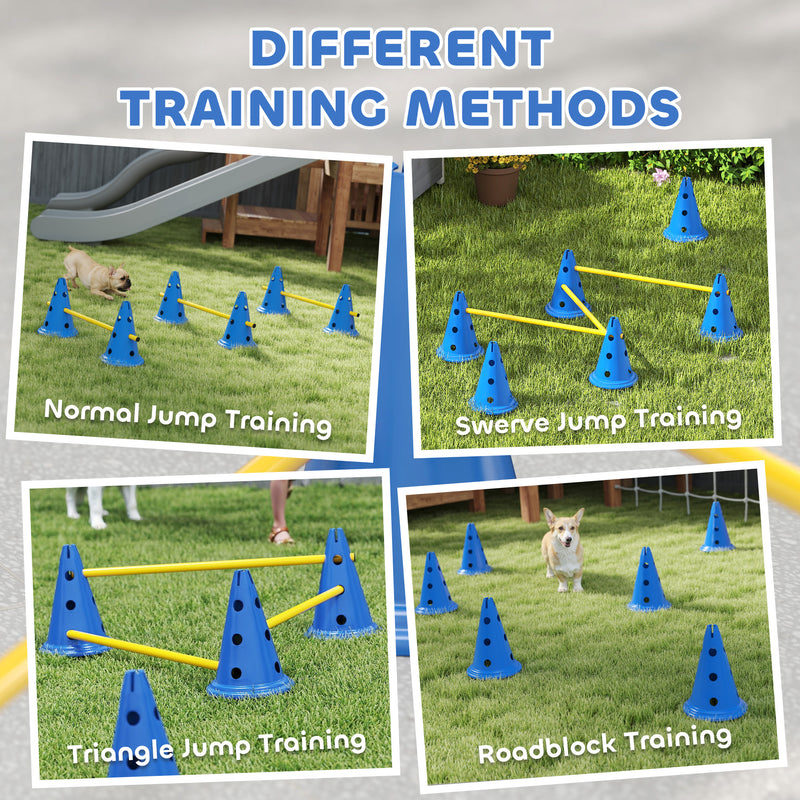 PawHut Dog Agility Equipment Set, Three-Piece Adjustable Height Jumping