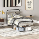 HOMCOM Metal Platform Bed Frame with Under Bed Storage