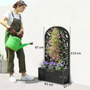 Outsunny Metal Raised Garden Bed with Trellis, Outdoor Elevated Planter Box
