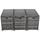 Outsunny Outdoor Rattan Dining Set 11 Piece - Grey