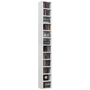 HOMCOM 204 CD Storage Tower Tall Bookcase Bookshelf With 12 Cubes White