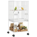 PawHut Bird Cage Detachable With Rolling Stand White