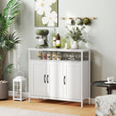 HOMCOM Industrial Kitchen Sideboard with Open Shelf & 2 Cabinets, White