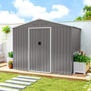 Outsunny 8 X 6ft Garden Storage Shed With Double Door, Light Grey