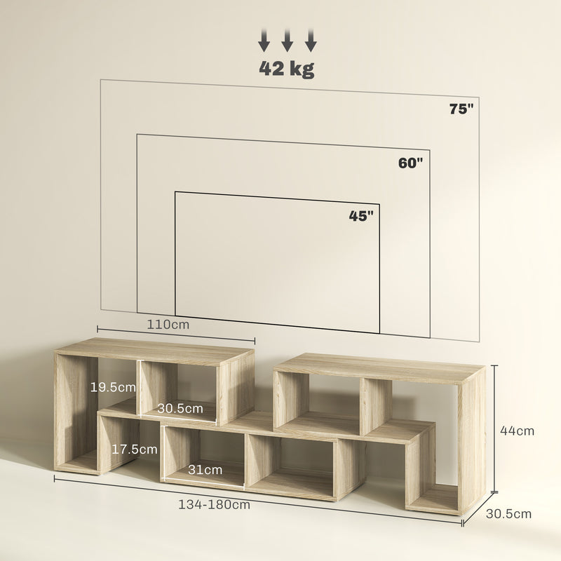 HOMCOM TV Unit for TVs up to 75 Inches, Free Combination TV Stand