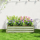 Outsunny Raised Garden Bed Metal Patio Backyard Flower Planter, Silver Tone