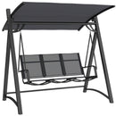 Outsunny 3 Seater Swing Chair, Garden Swing Bench with Adjustable Canopy