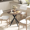 HOMCOM 80cm Round Dining Table, Industrial Kitchen Table With Steel Legs