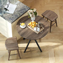 HOMCOM 80cm Round Dining Table, Industrial Kitchen Table With Steel Legs