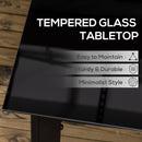 Outsunny Outdoor Dining Table for 6 Patio Table with Glass Tabletop Black