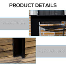 Outsunny Outdoor Dining Table for 6 Patio Table with Glass Tabletop Black