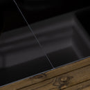 Outsunny Outdoor Dining Table for 6 Patio Table with Glass Tabletop Black