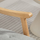 HOMCOM Modern High Back Rocking Chair With Solid Wood Legs, Light Grey