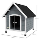 PawHut Dog Kennel Outdoor Dog House w/ Removable Floor, for Medium Dogs - Grey