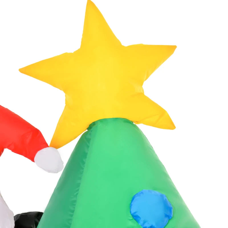 HOMCOM  Inflatable Christmas Tree 1.8m , LED Lighted with Santa Claus Dog Decoration