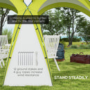 Outsunny Outdoor Gazebo Event Shelter Party Tent for Garden Green