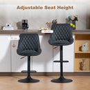 HOMCOM Bar Stools Set Of 2, Adjustable Bar Chairs 360 Degree Swivel Black