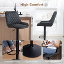HOMCOM Bar Stools Set Of 2, Adjustable Bar Chairs 360 Degree Swivel Black
