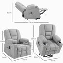 HOMCOM Riser And Recliner Chair W/ Remote, Lift Chair For Elderly, Light Grey