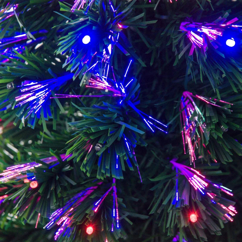 Christmas Time 4ft 120cm Green Fibre Optic Artificial Christmas Tree-Multi colour LED Lights