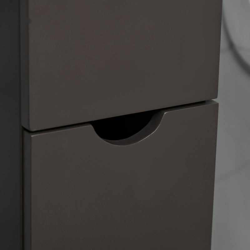 HOMCOM Tall Bathroom Storage Cabinet With Shelf And Drawers, Brown