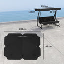 Outsunny Waterproof Garden Swing Canopy Replacement 3 Seater