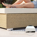 Outsunny Rattan Sun Loungers Set of 2 with Side Table, Beige