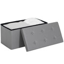 HOMCOM Storage Ottoman Bench, 89L PU Leather Folding Foot Rest, Grey