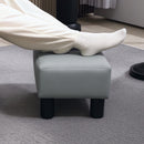 HOMCOM Chic Faux Leather Footstool Small Footrest With 4 Plastic Legs, Grey
