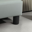 HOMCOM Chic Faux Leather Footstool Small Footrest With 4 Plastic Legs, Grey