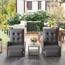 Outsunny 3 Pieces Rattan Bistro Set with Cushions for Outdoor, Grey