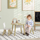 AIYAPLAY 3 Pieces Toddler Table And Chair Set W/ Centre Mesh Bag