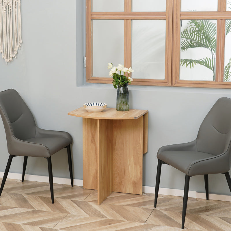 HOMCOM Foldable Dining Table Compact Drop Leaf Table for Kitchen White