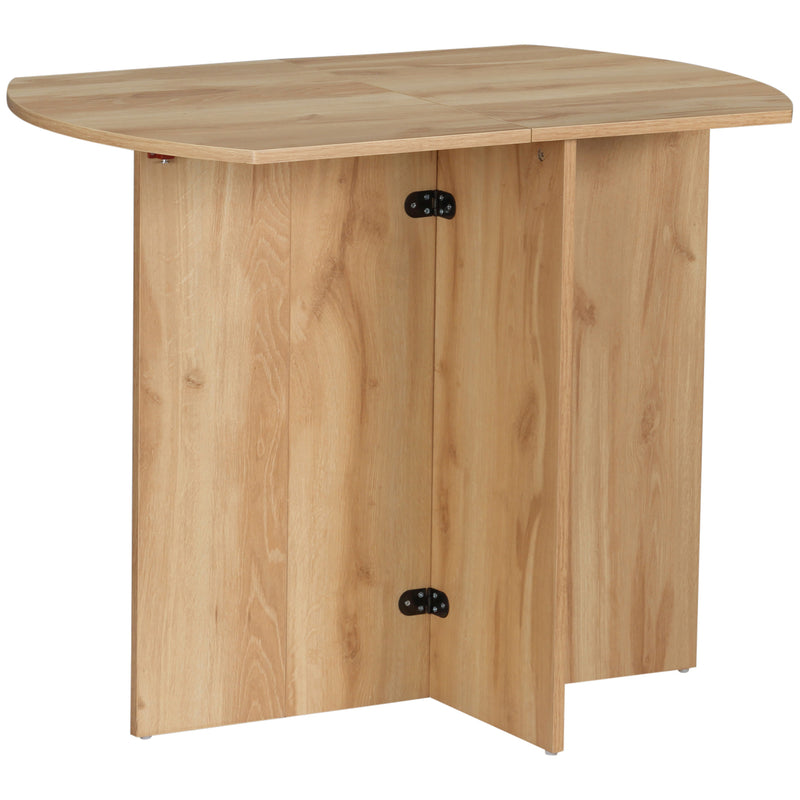 HOMCOM Foldable Dining Table Compact Drop Leaf Table for Kitchen White