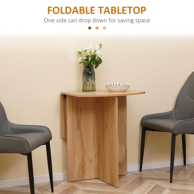 HOMCOM Foldable Dining Table Compact Drop Leaf Table for Kitchen White